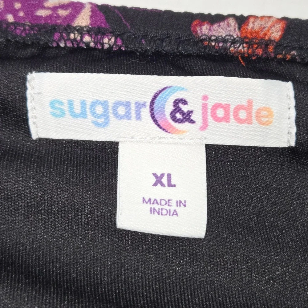Sugar & Jade Butterfly Mini Dress Girls XL Black Purple‎ Casual Colorful Spring